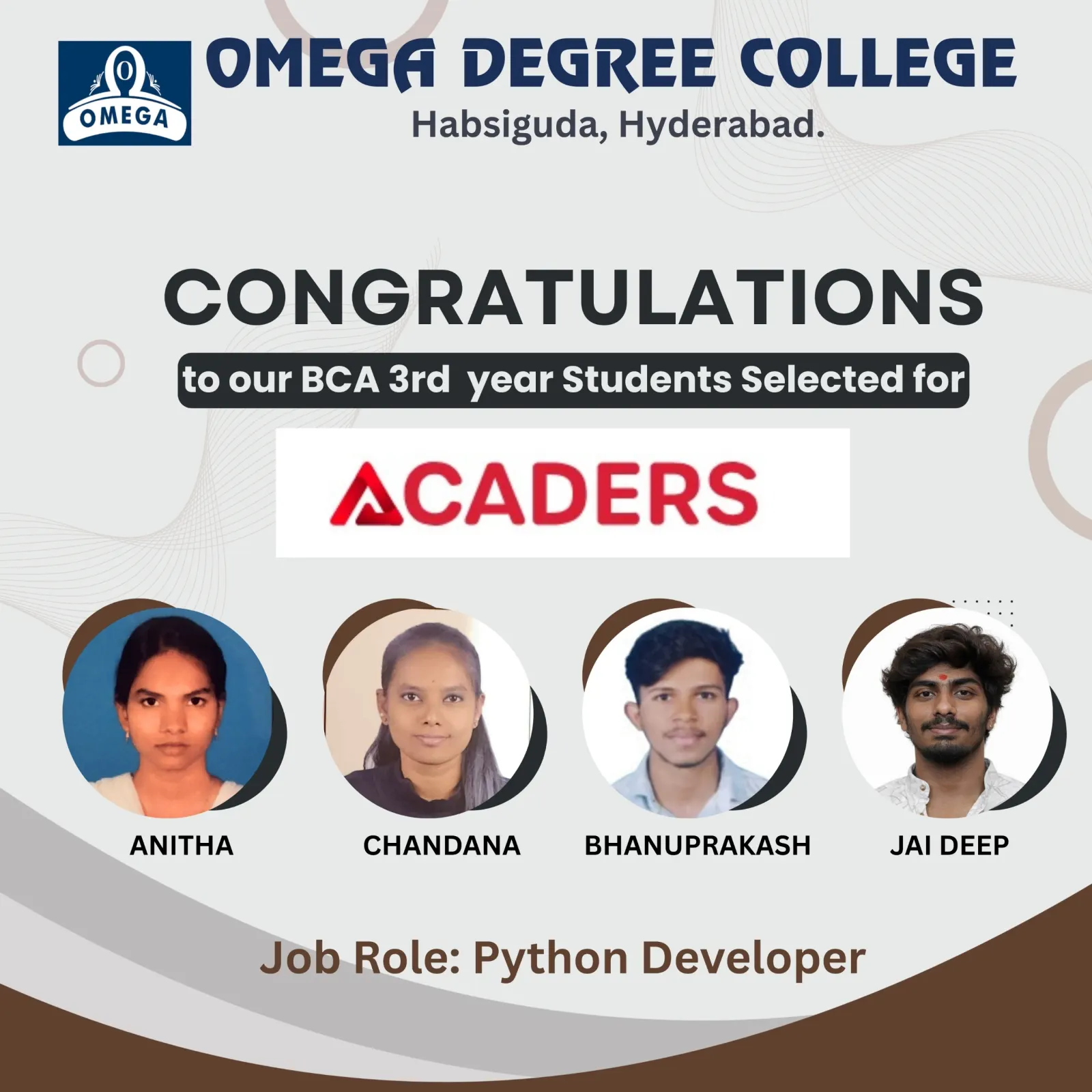 Students placed at Acaders