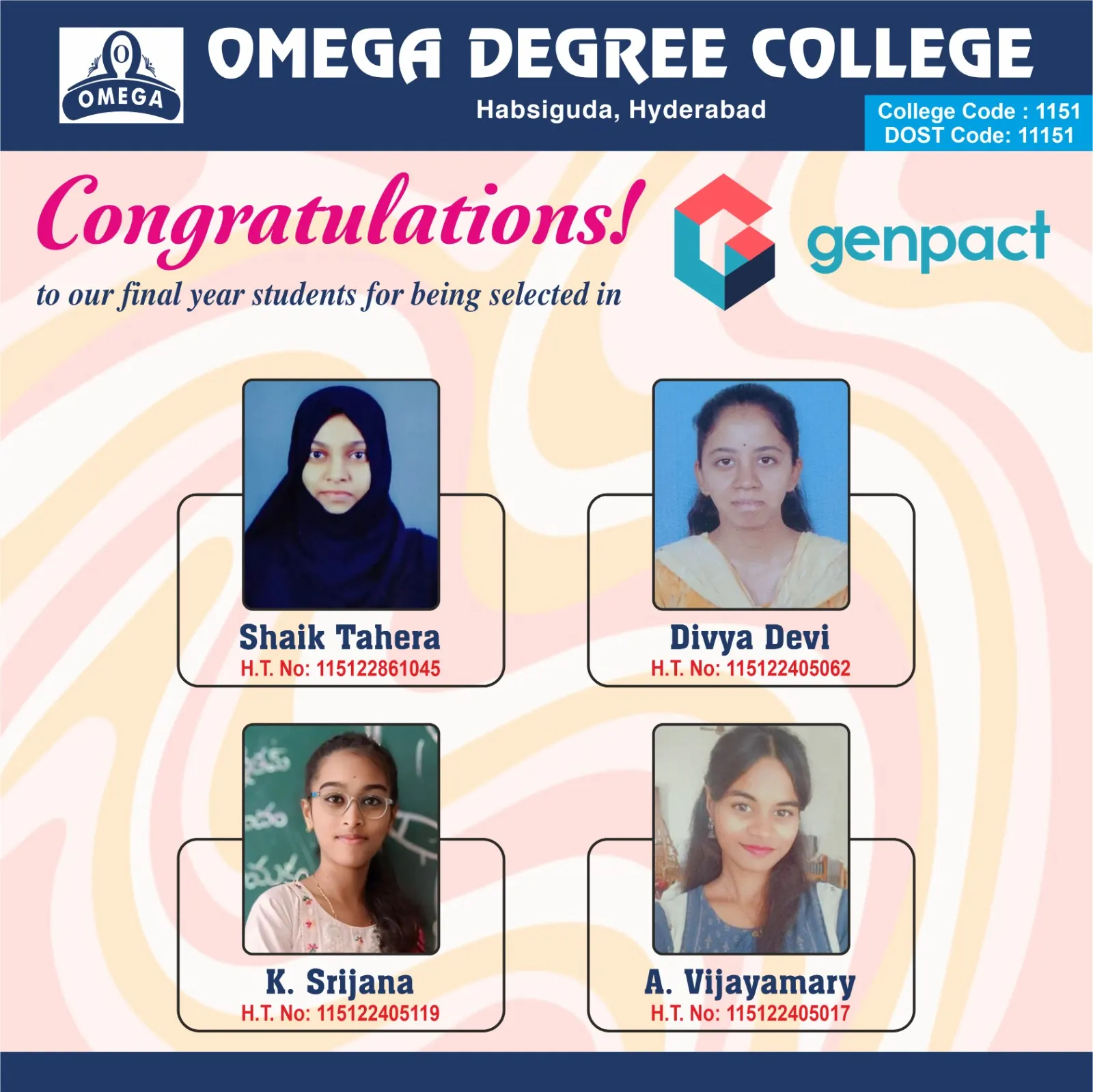 Students placed at Genpact